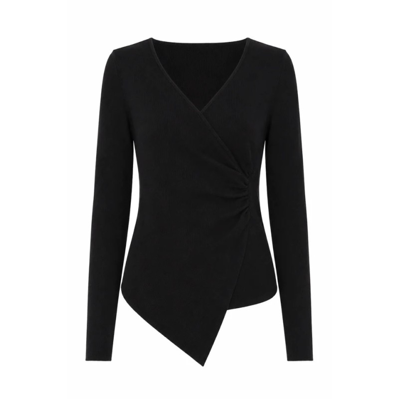 TOP CRUZADO ASIMETRICO - NEGRO
