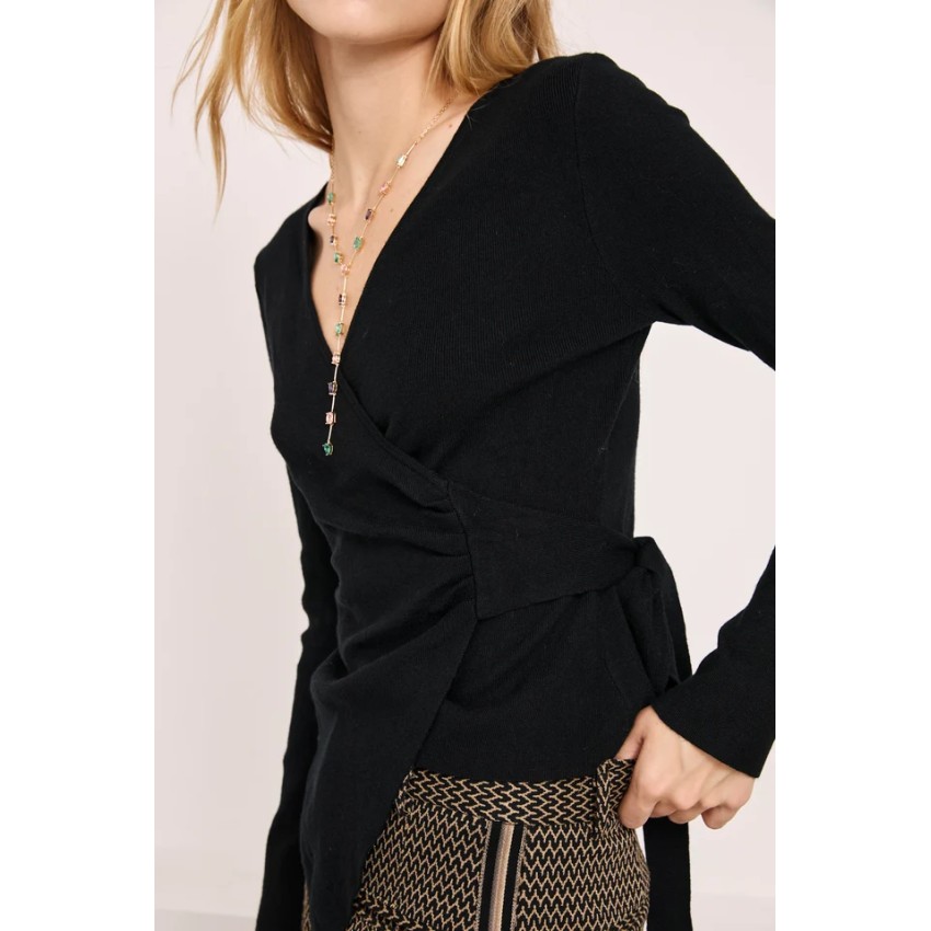 TOP CRUZADO ASIMETRICO - NEGRO