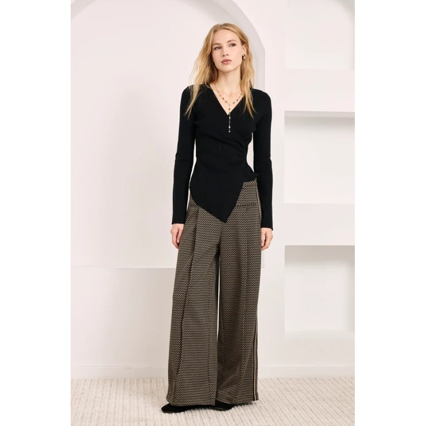 TOP CRUZADO ASIMETRICO - NEGRO