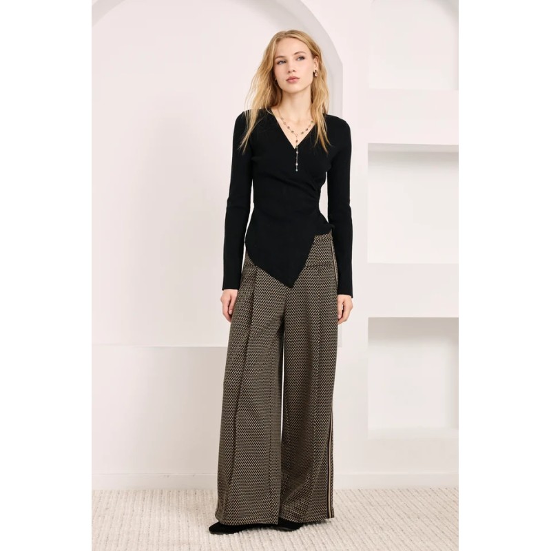 TOP CRUZADO ASIMETRICO - NEGRO