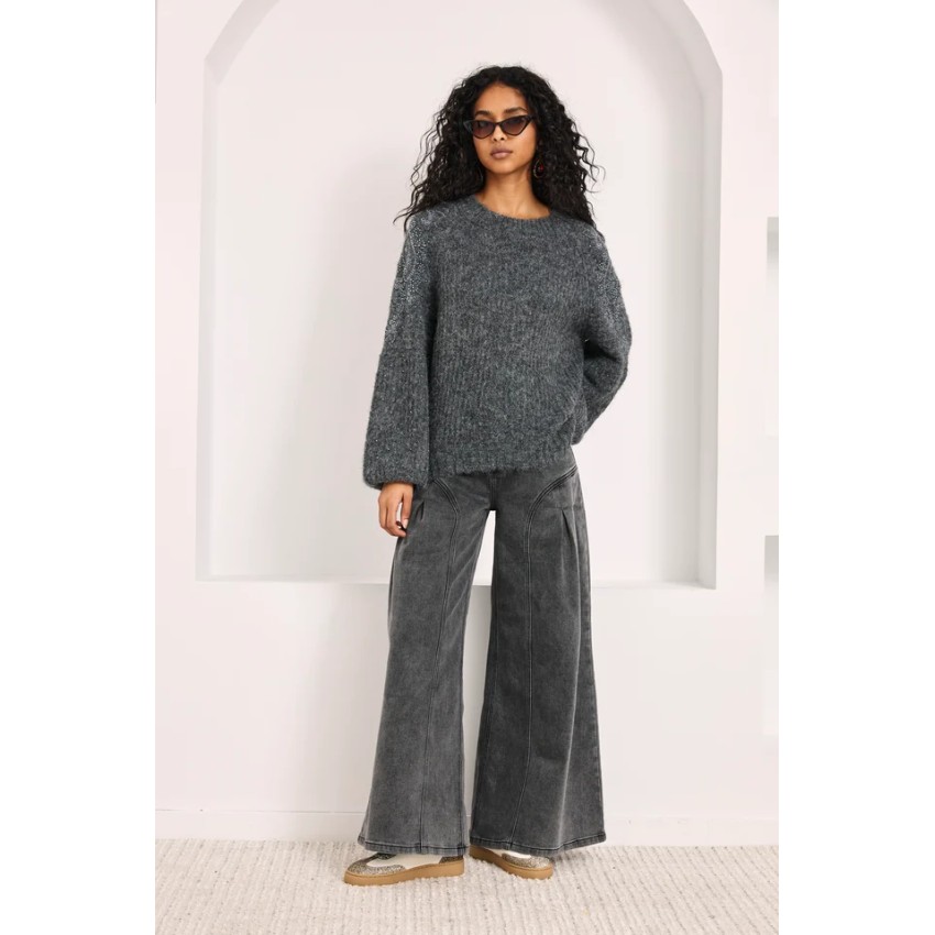 JERSEY DE LANA MANGAS JOYA OVERSIZED - GRIS