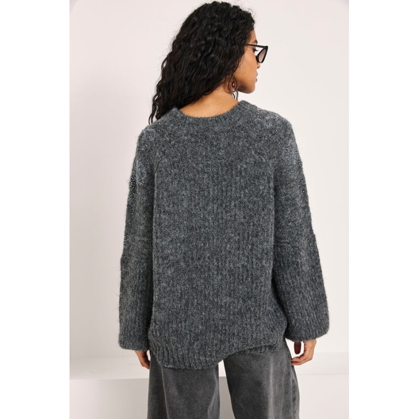 JERSEY DE LANA MANGAS JOYA OVERSIZED - GRIS