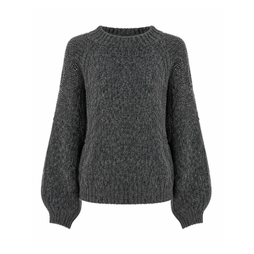 JERSEY DE LANA MANGAS JOYA OVERSIZED - GRIS