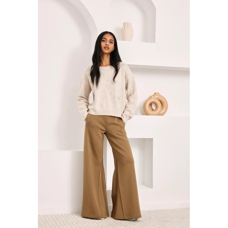 JERSEY OVERSIZED PAISLEY LENTEJUELAS - IVORY