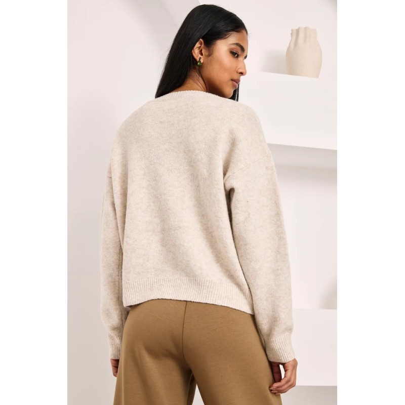 JERSEY OVERSIZED PAISLEY LENTEJUELAS - IVORY