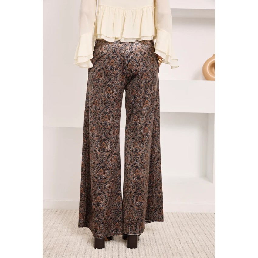 PANTALÓN TERCIOPELO PAISLEY - TAUPE