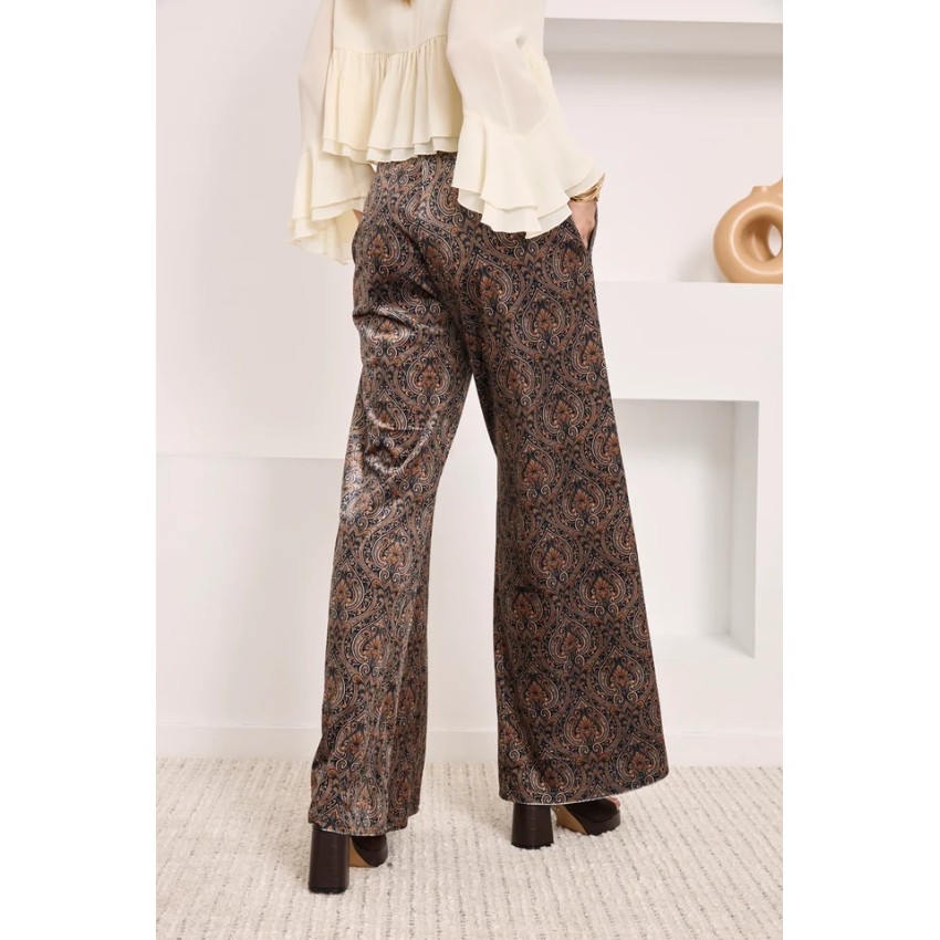 PANTALÓN TERCIOPELO PAISLEY - TAUPE
