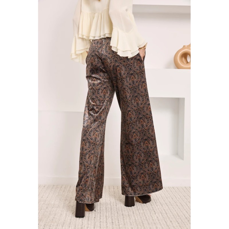 PANTALÓN TERCIOPELO PAISLEY - TAUPE