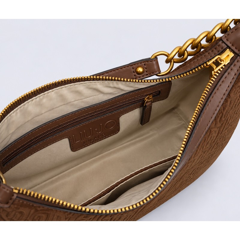 BOLSO HOBO LOGO MARRON LIUJO