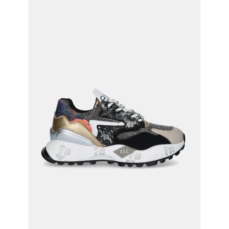 ZAPATILLA DEPORTIVA NEGRA Y GLITTER