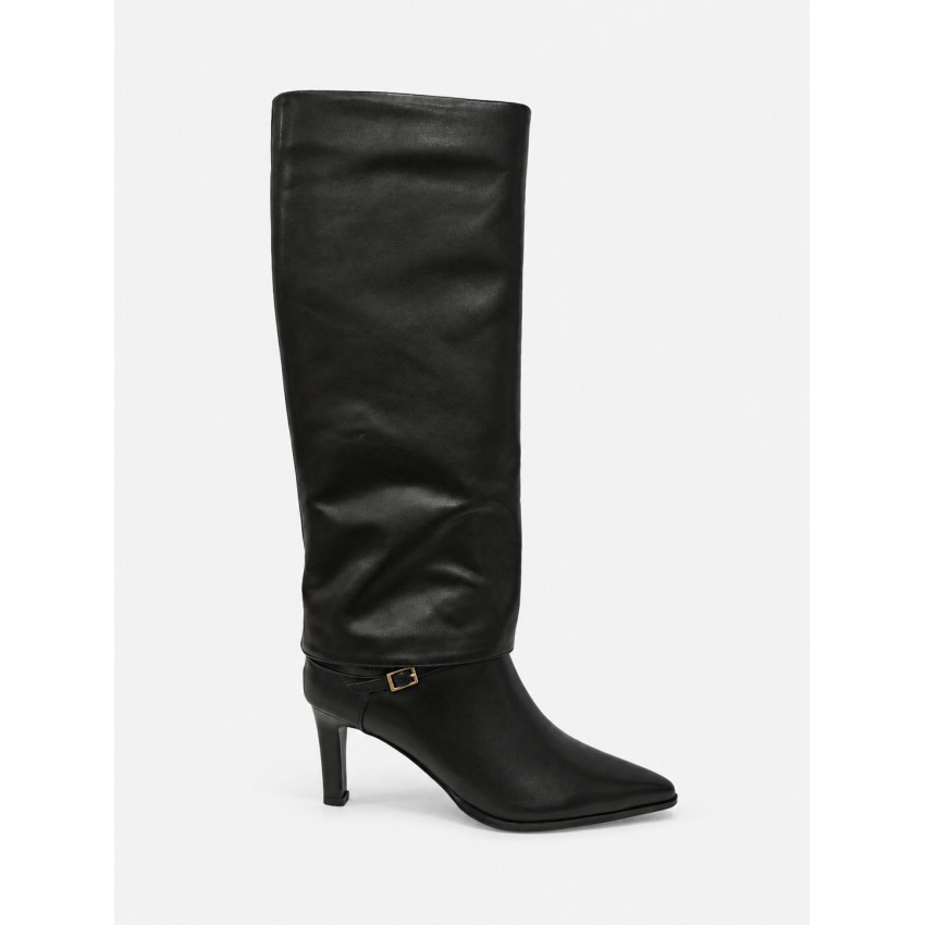BOTA PIEL NEGRA TACÓN EXE