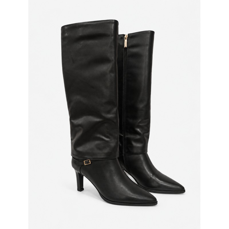 BOTA PIEL NEGRA TACÓN EXE