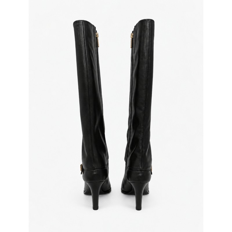 BOTA PIEL NEGRA TACÓN EXE