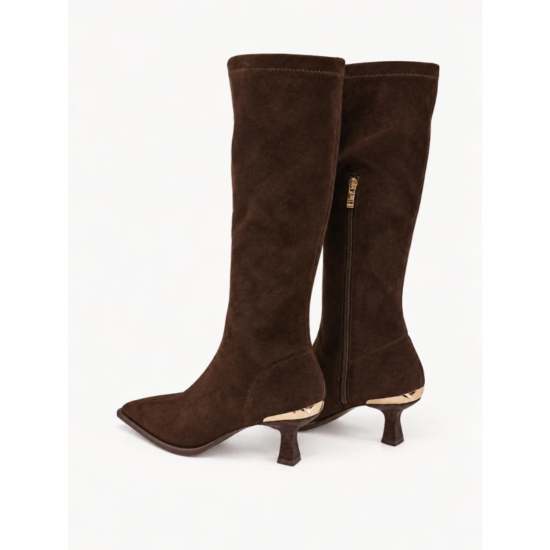 BOTA MARRÓN ANTE STRECH TACÓN
