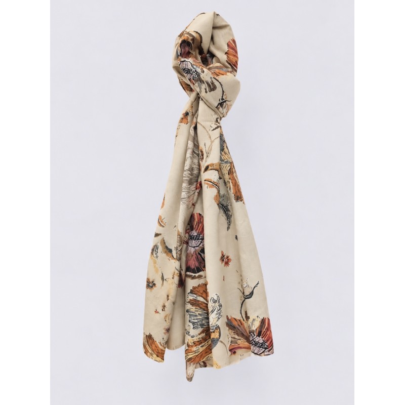 PASHMINA FLORES MARFIL