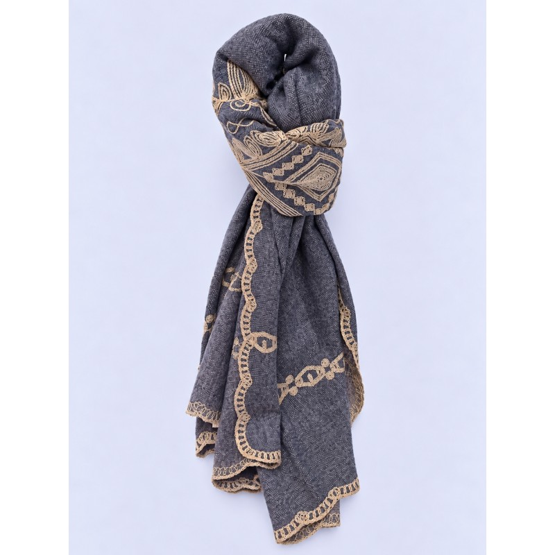 PONCHO BORADO AZUL