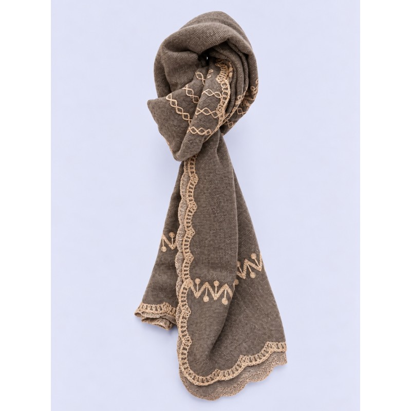 PONCHO BORADO MARRON