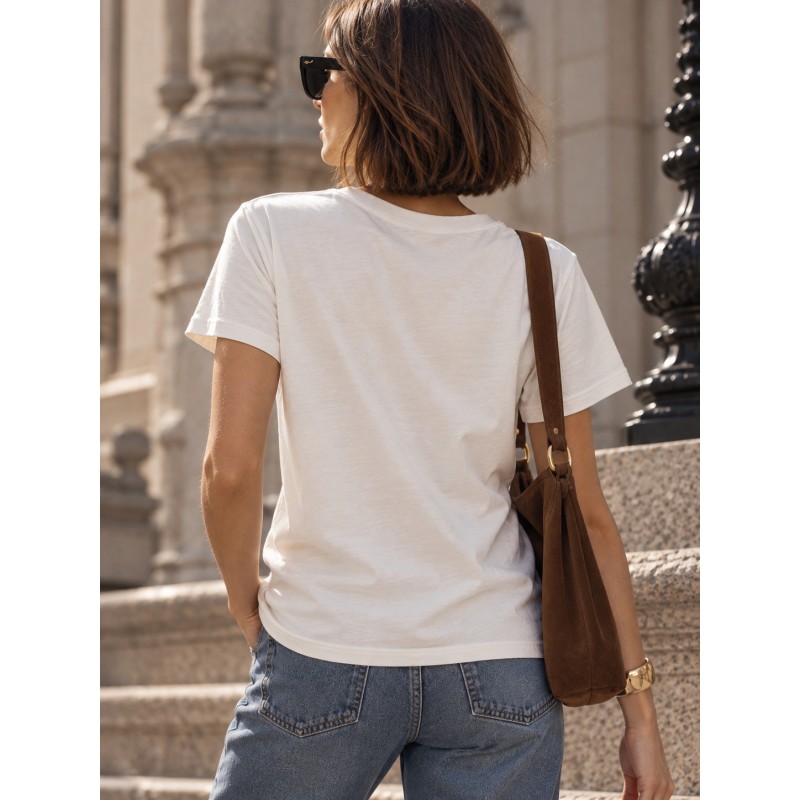 CAMISETA BLANCA ESTAMPADO UNIQUE CON CRISTALES