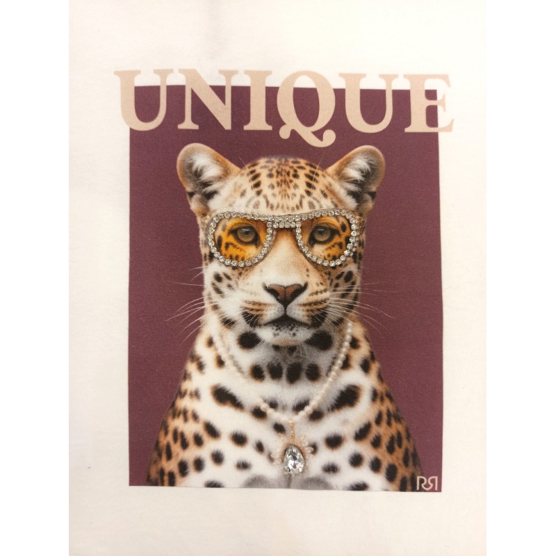 CAMISETA BLANCA ESTAMPADO UNIQUE CON CRISTALES