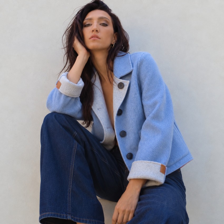 CHAQUETA REVERSIBLE AZUL / GRIS