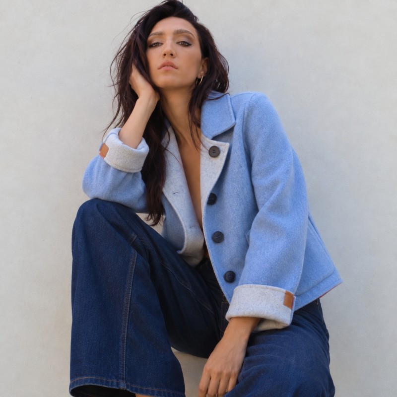 CHAQUETA REVERSIBLE AZUL / GRIS