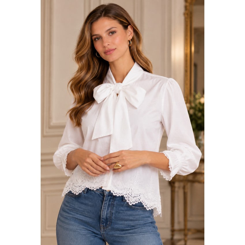 BLUSA LAZO BLANCA